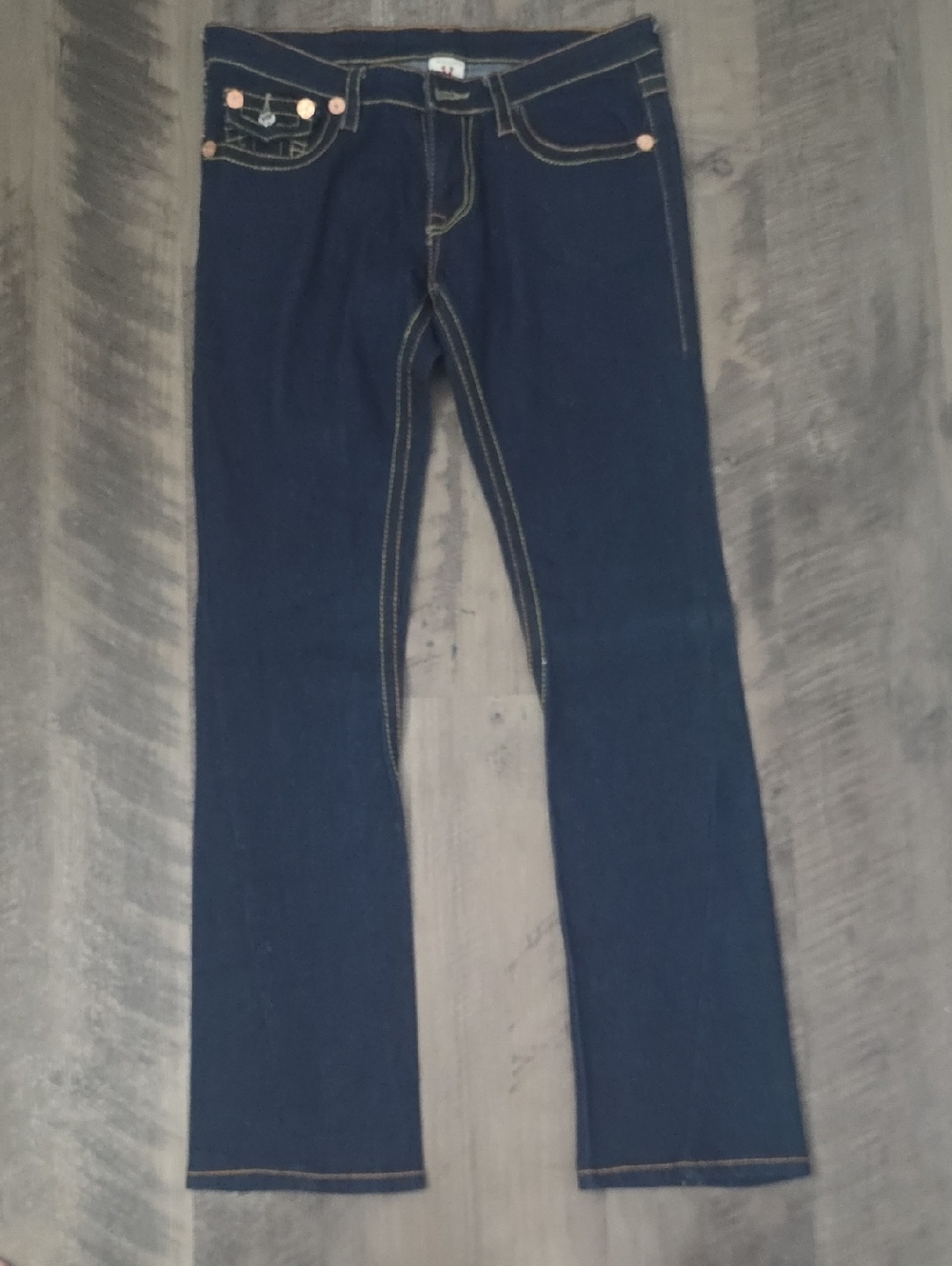 New True Religion Women's Dark Blue Boot Cut Jeans Sz31 Inseam 31in